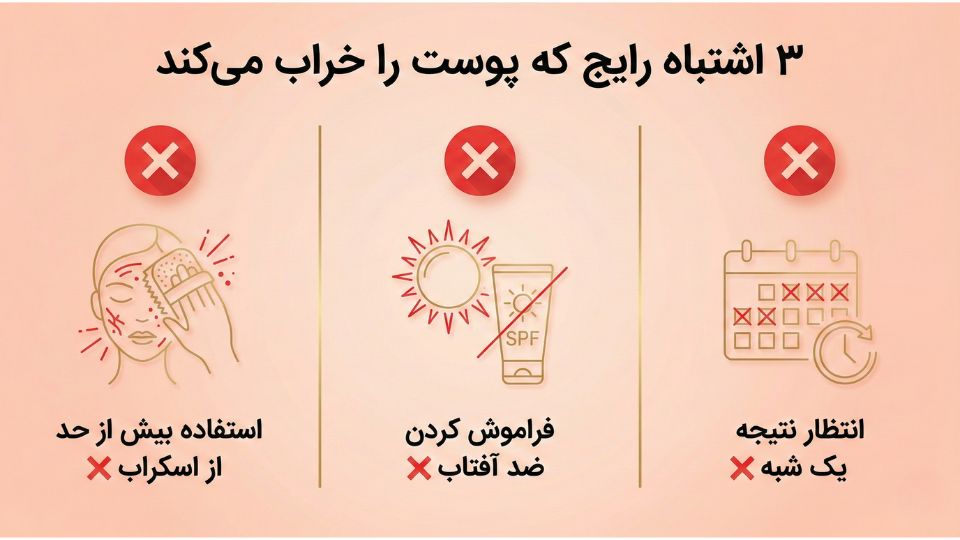 اشتباهات رایج در روتین پوستی که باعث جوش و آسیب به پوست میشوند