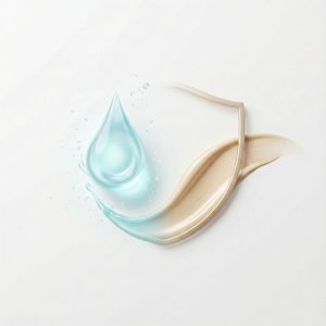 تفاوت آبرسان و مرطوب‌کننده: تصویر گرافیکی مقایسه قطره آب (آبرسانی) و بافت کرمی (مرطوب‌کننده)