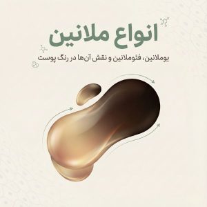 تصویر کاور انواع ملانین با طیف رنگی یوملانین و فئوملانین برای مقاله آموزشی هانالایف.