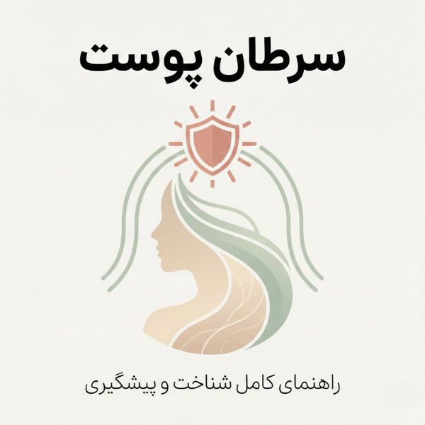 تصویر آموزشی سرطان پوست با نمایش سیلوئت انسان و لایههای محافظ پوست