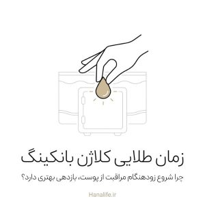 دست در حال قرارگیری قطره در گاوصندوق شفاف — کلاژن بانکینگ — هانالایف
