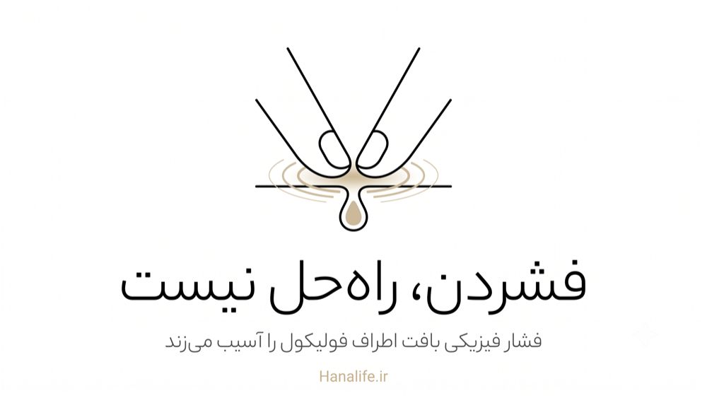 فشار انگشتان روی منفذ پوست که باعث آسیب و التهاب می‌شود — هانالایف