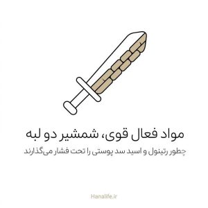 شمشیر دو لبه بهعنوان نماد رتینول و سد پوستی — رتینول و سد پوستی — هانالایف