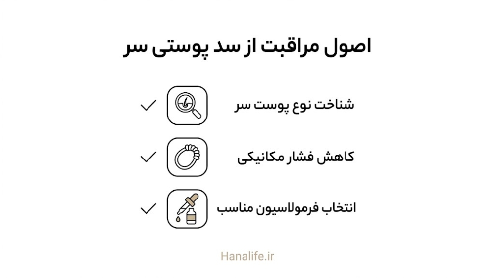 چکلیست سهمرحلهای مراقبت از سد پوستی سر شامل شناخت نوع پوست و فرمولاسیون — مراقبت پوست سر — هانالایف