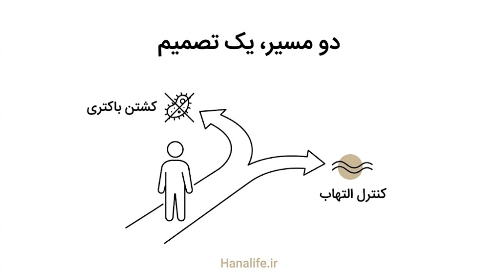 انتخاب بین هدف‌گیری باکتری و کنترل التهاب پس از فهم درست بیماری آکنه — هانالایف
