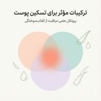 دیاگرام ترکیبات سینرژیک مواد تسکین‌دهنده پوست آفتاب‌سوخته با عناصر آلوئه‌ورا و آب